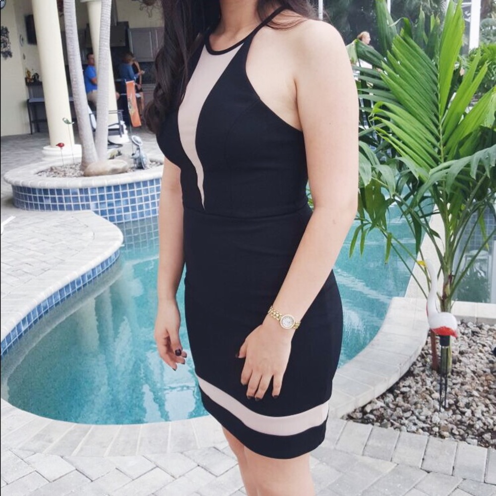 black halter dress
